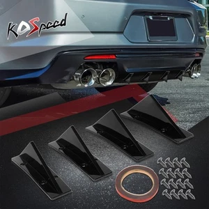 Rear Bumper Diffuser Shark Fin Spoiler Lip Wing Splitter for 10-22 Chevy Camaro - Picture 1 of 6