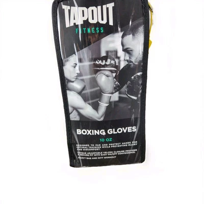 Guantes de Boxeo TAPOUT Unisex con Palma de Malla Transpirable 10 OZ en Negro Nuevos con Etiquetas Foto 1 de 4