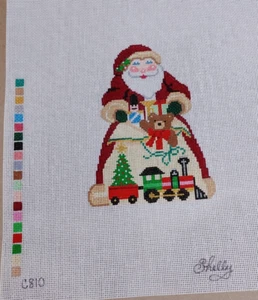 Santa Packing His Toy Bag Hand Painted Needle Point Canvas - Picture 1 of 2