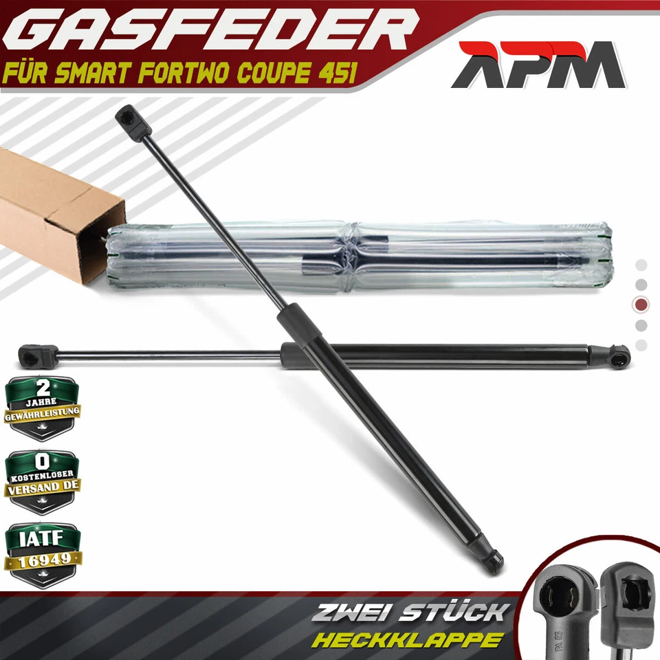 2x Gasfeder Heckklappe Dämpfer 445mm 90N für Smart Fortwo Coupe 451 bj 2007-2014 - Bild 1 von 4
