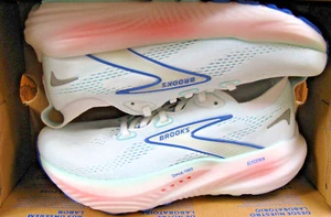 BROOKS GLYCERIN 22 WOMEN'S RUNNING SHOES SZ 6.5 B (MEDIUM). WHITE BLUE PINK - Picture 1 of 10