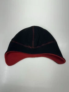 Target Brand Childrens Hat Size Youth 4-7 Black Fleece Red Lined Pull On Beanie - Picture 1 of 8