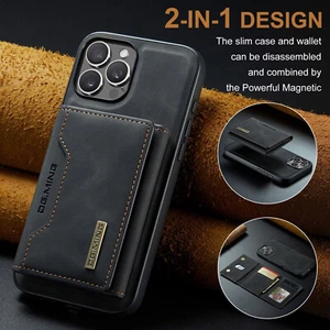 Housse pour iPhone 17 16 15 14 13 12 Pro Max étui pour téléphone portable en cuir étui portefeuille protection - Photo 1 sur 44