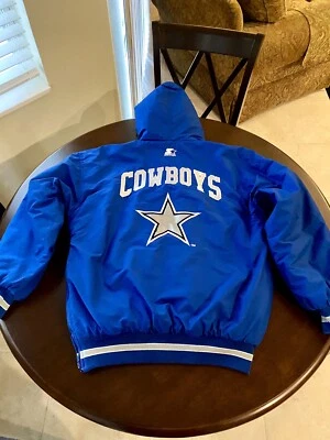 DALLAS COWBOYS STARTER Chaqueta Para Hombre Mediana Fútbol Forrado Abrigo NFL Raro De Colección Foto 1 de 4