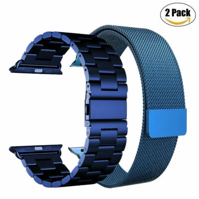 Pulseira de relógio de aço inoxidável 38 41 42 45 para Apple iWatch Series 7 6 SE 5 4 3 2 1 - Imagem 1 de 4