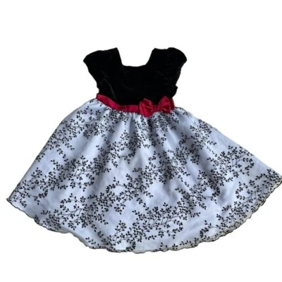 Jona Michelle Black Velvet Tulle Skirt Holiday Dress 6 Girl - Image 1 of 4