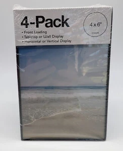 Set Of 4 MCS Industries 4 X 6 Black Picture Frames Front Loading Tabletop Wall - Picture 1 of 4