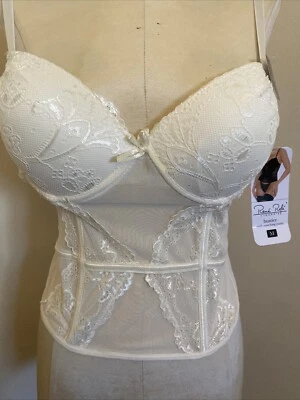 Ren’e Rofe’ Of Paris Mujer’s Talla Med. Lencería Buster Shaper blanca/encaje nueva Foto 1 de 4
