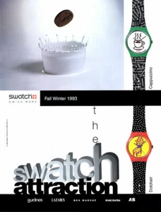 Reloj de atracción Swatch Cappuccino 1993 silla de puntos 1 página anuncio de revista - Imagen 1 de 1