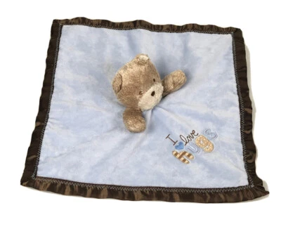 CARTER’S CHILD OF MINE URSO MARROM AZUL EU AMO ABRAÇOS COBERTOR DE SEGURANÇA AMOR  - Imagem 1 de 4