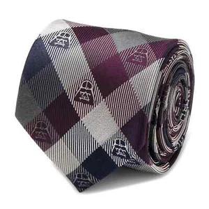 Darth Vader Plum Modern Plaid Men's Tie - Picture 1 of 5