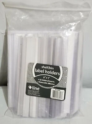 C-Line 87627 Self-Adhesive Label Holders Top Load 6” X 1” Clear 50/Pack  - Image 1 of 2