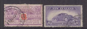 New Zealand 1937 6d Express p14x14½ -WT paper- SG E4 and E6 Cat £57 VFU (2) - Picture 1 of 1
