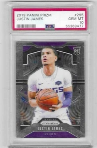 2019-20 PANINI-PRIZM JUSTIN JAMES RC #295 PSA GEM MT 10 SACRAMENTO KINGS - Picture 1 of 2
