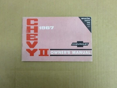 Chevrolet Chevy II 1967 manual del propietario libro guía de literatura original Foto 1 de 4
