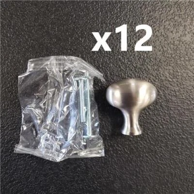 = Lote de 12 perillas de puerta de gabinete de níquel satinado 0,79" Z671L-31-BNI NUEVAS Foto 1 de 4