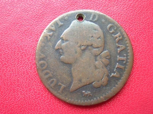 FRANKREICH MONNAIE D UN SOL 1791 Loch (A3776) - Bild 1 von 2