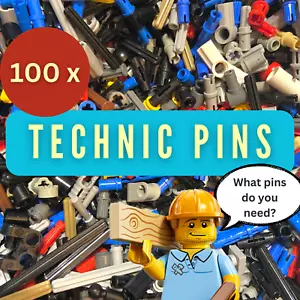 LEGO Technic Pins x 100 Small Mixed Friction Ridges Pegs Connectors Axles Bushes - Picture 1 of 9