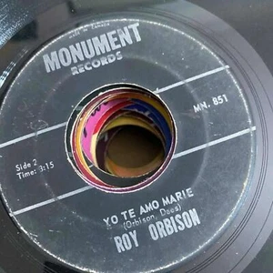 Roy Orbison - Pretty Woman/Yo Te Amo Marie MN. 851 45rpm Good R32 - Imagen 1 de 2