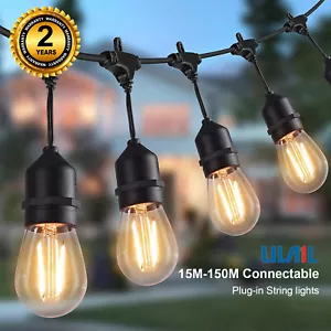 15-150M LED Festoon String Lights Outdoor Dimmable Xmas Wedding Party Patio Lamp - Picture 1 of 47