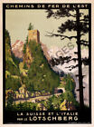 Lotschberg Vintage Chemin De Fer Est Vintage Traint Ravel Poster Repro 16X20