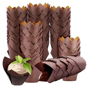 200PACK Tulip Baking Paper Cups Cupcake Liners Baking Cups Muffin Wrappers Gr... - Picture 1 of 8