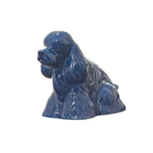 Dog Ceramic Miniature Figurine Blue English Cocker Spaniel Animal Collectible - Picture 1 of 5