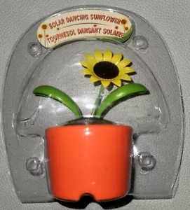 ORANGE Solar Dancing SUNFLOWER Sun & Light Powered BOBBLEHEAD Gift TOY FLOWER - Picture 1 of 12