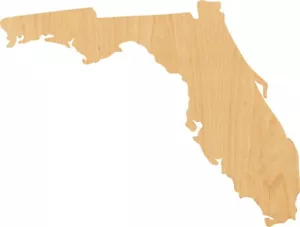Florida Laser Cut Out Wood Shape Craft Supply - Woodcraft Cutout - Picture 1 of 1