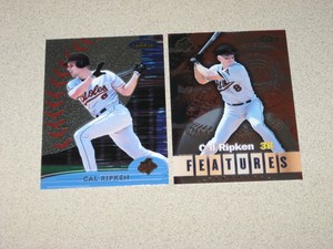 2000 TOPPS FINEST CAL RIPKEN JR. 2 CARD LOT #70 AND FEATURES TONY GWYNN #128