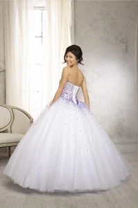 Vestido Vizcaya Mori Lee, Quinceañera Blanco Estilo 88086 Talla 4 Nuevo Con Etiquetas - Imagen 1 de 19