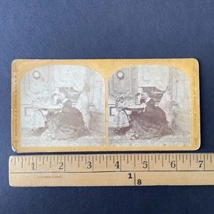 J.A. Moglie francese dipinto a mano carte stereovista stereoscopio c1875 Y16042 RARO! - Foto 1 di 6