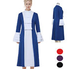 Church Clergy Pastor Woman Dress Jabot Contrast Dress Priest Patchwork Dress