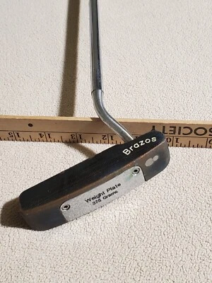 Vtg Kirk Currie Brazos 375 Grams 31" RH Golf Putter Club Brass Head, Needs Grip - Image 1 of 4