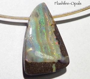 58,2ct! NATÜRLICHER  BOULDER OPAL ANHÄNGER GOLD-GRÜN/TÜRKISE- FLASHFIRE-OPALS - Imagen 1 de 6