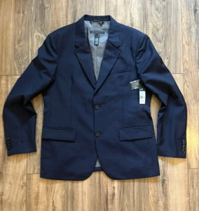 NWT $ 448 MARC by MARC JACOB Deep Navy Melange Lined Shrunken Fit Wool Blazer XL - Picture 1 of 19