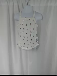 Old Navy Sleeveless Ribbed Tank Top White Blue Floral Print Girls Size 6 - Picture 1 of 12