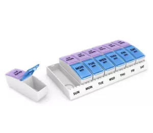 Pack of 6 Ezy Dose Weekly AM/PM Travel Pill Planner Organizer (Small) - Picture 1 of 4
