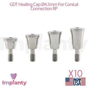 10x Dental Healing Cap Ø4.5mm Conical Connection Regular Platform (RP) - Picture 1 of 5