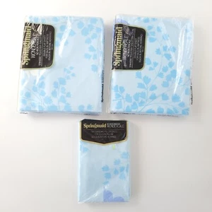 Vtg Springmaid Wondercale No Iron Percale Mariposa Blue Full Flat Sheet Set NOS - Picture 1 of 7