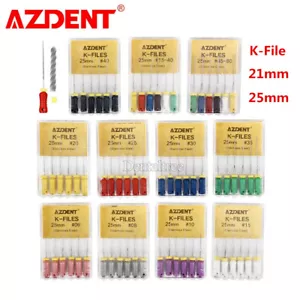 AZDENT Dental Endo Root Canal Hand Use K-Files Stainless Steel 15#-80# 25/21mm - Picture 1 of 28