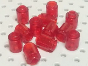 Lego Brick Round 1x1 with Stud Hole [3062b] Trans Red x12 - Picture 1 of 4