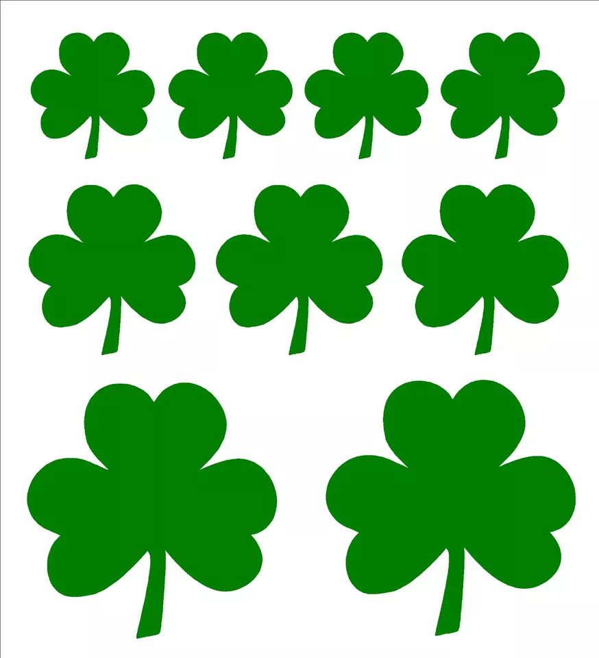 Shamrock Irish Clover Vinyl Decals Stickers Set - Image 1 of 1