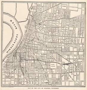 1925 Antique MEMPHIS City Map of Memphis Tennessee Street Map Wall Decor 1606 - Picture 1 of 3