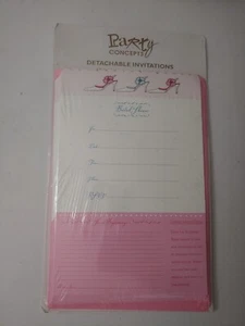 Party Concepts Detachable Invitations Bridal Shower 12 Invitations and Envelopes - Picture 1 of 2