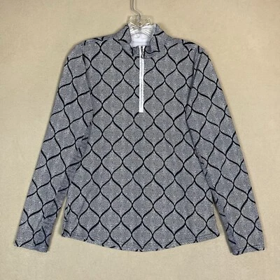 Camisa SanSoleil Mujer Pequeña Negra Blanca 1/4 Cremallera Manga Larga UV 50 Top Enfriamiento Foto 1 de 4