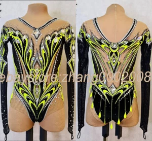 RHYTHMIC GYMNASTICS DANCE LEOTARD/ROCK'N'ROLL COMPETITION BATON  COSTUME - Picture 1 of 6