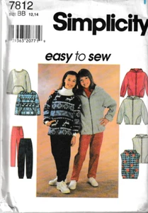 Simplicity Pattern 7812, Girl's Jacket or Vest, Pants 12-14, FF - Picture 1 of 2