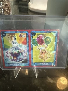 Pikachu/ Terapagos Cracked Ice Pokédex Vol 3 Pokemon Sticker E46/E45 - Bild 1 von 2