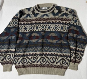 Vintage Sears Men's Store Crewneck Sweater Size XL Aztec Western Multicolor - Picture 1 of 7